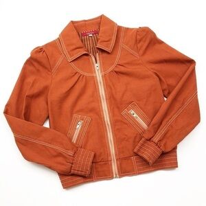 Beiza orange zip up jacket